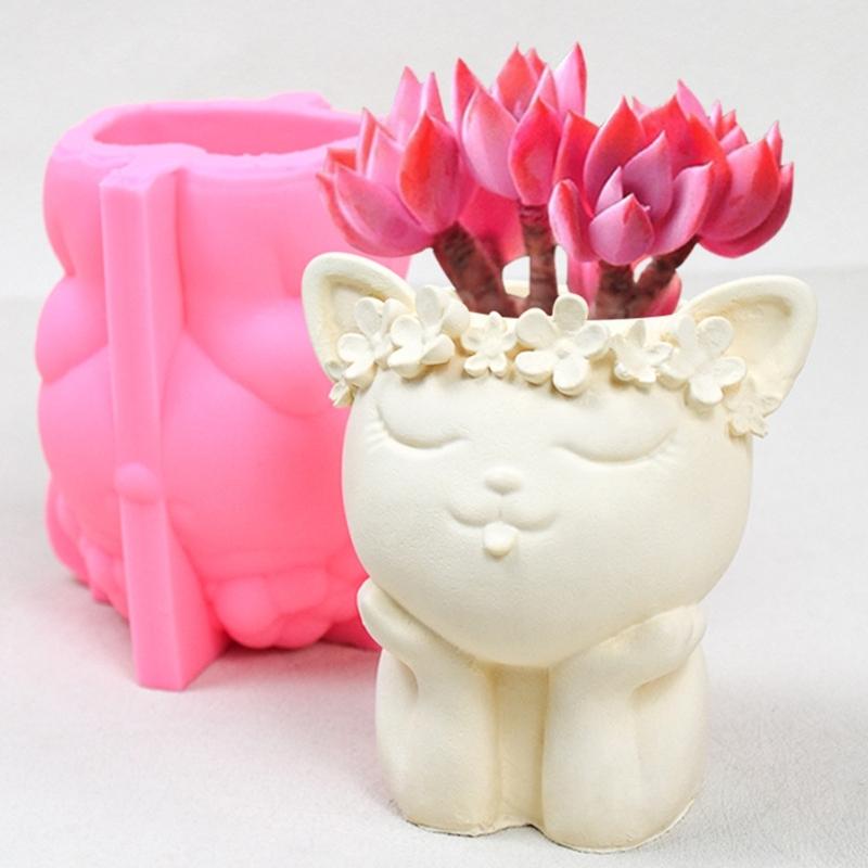 Silicone Molds Resin Casting Mold Home Decorations Cute Flowerpot Molds Candle Cup Mold Gift for Craft Lover