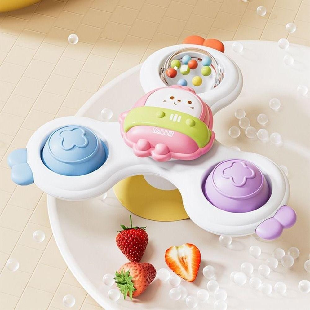 3Pcs/Set Cartoon Animal Pattern Suction Cup Spinner Toys Cartoon Animal Spinner Baby Bath Time