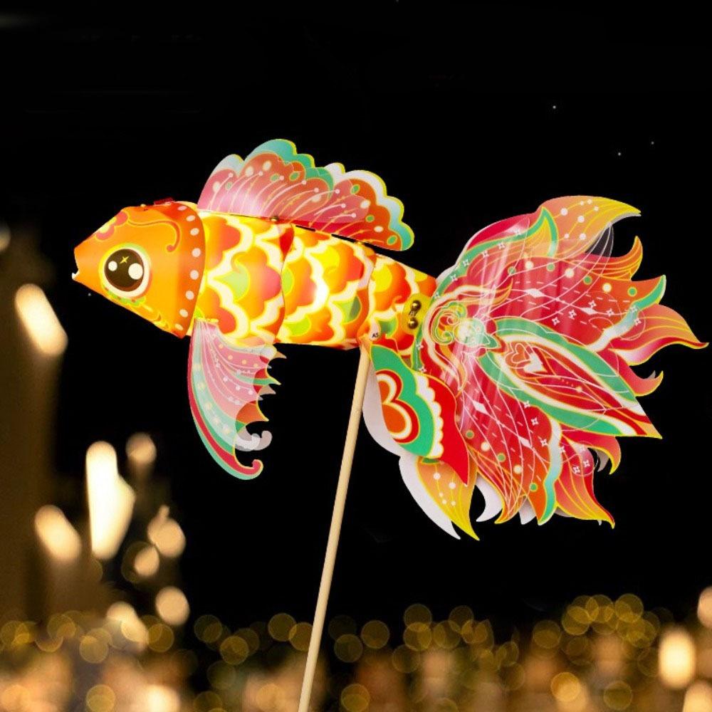 Handmade Diy Mid-Autumn Festival Lantern Blessings Luminous Fish Lantern Good Luck Chinese Traditional