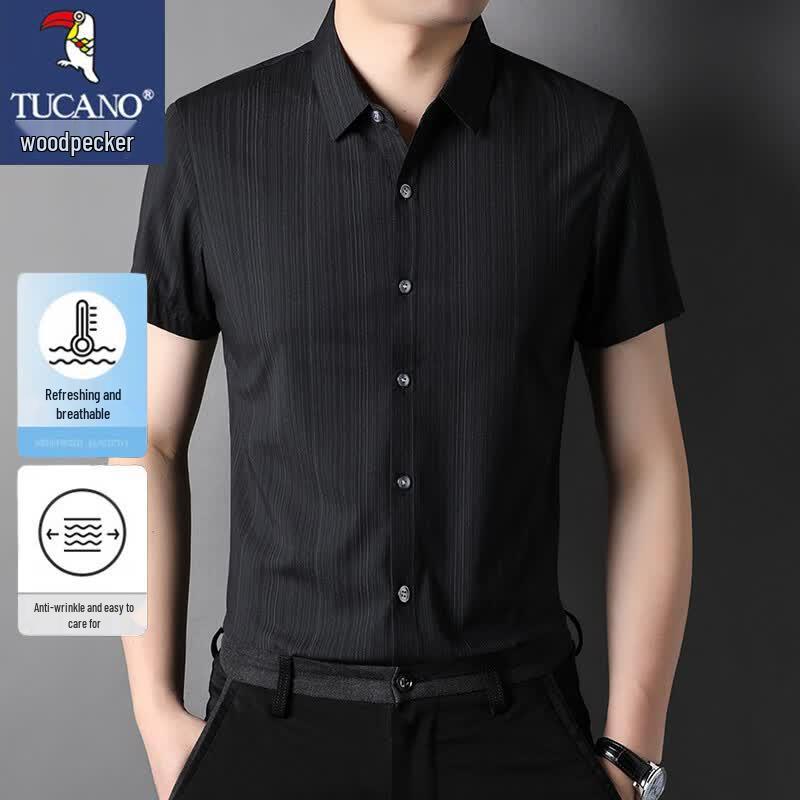 TUCANO Men's Summer Anti-Wrinkle Short-Sleeve Shirt