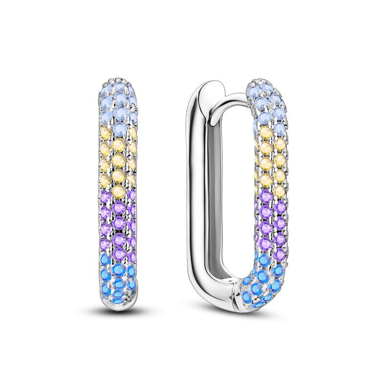 Hoop Earrings New silver 925 Rainbow, Shell, Women's Earrings Making jewelry For Women as Wedding Party Gifts