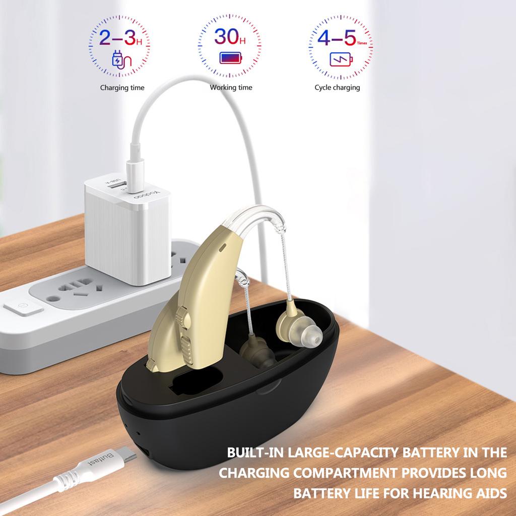 Усилитель звука Слуховые аппараты Внутриушное устройство для улучшения слуха с футляром для хранения для взрослых и пожилых людей