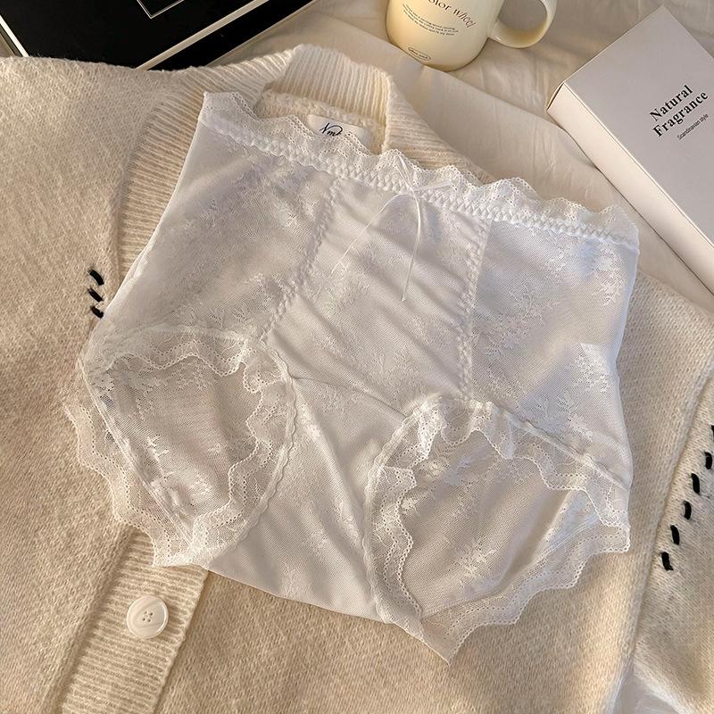 Большие размеры женские милые шелковые сексуальные кружевные банты кружевные полые простые удобные дышащие трусики