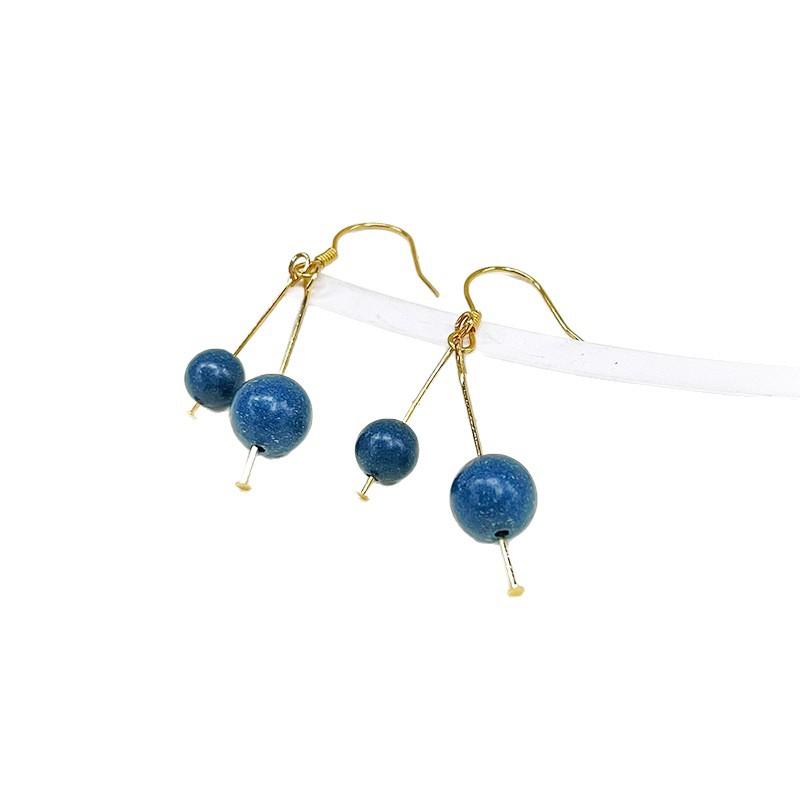Live-streaming product: Blue Medicine Man's Scented Bead Earrings, long-lasting fragrance, natural materials, Chinese medicine beads, original design