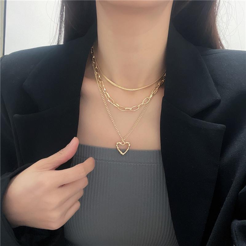 Элегантное ожерелье в виде сердца с крыльями ангела для женщин, модные золотые и серебряные украшения
