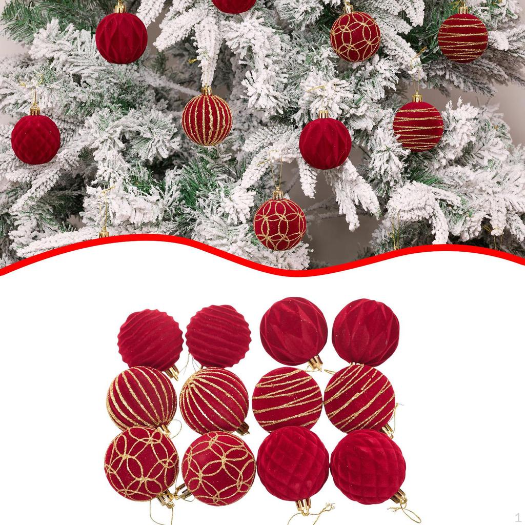 12x Christmas Ball Ornaments Tree Hanging Lightweight DIY Craft Xmas Decor for