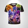 Летняя Новая 3D Печать Мультяшный Аниме Dragon Ball Z Мужская Футболка с Круглым Вырезом Уличная Мода Косплей Топ