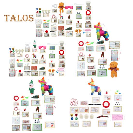 Рождественский комплект эльфа 2024 года 12/24 дня рождественских развлечений для эльфа реквизит обратный отсчет Рождества подарочная коробка для детей и семьи