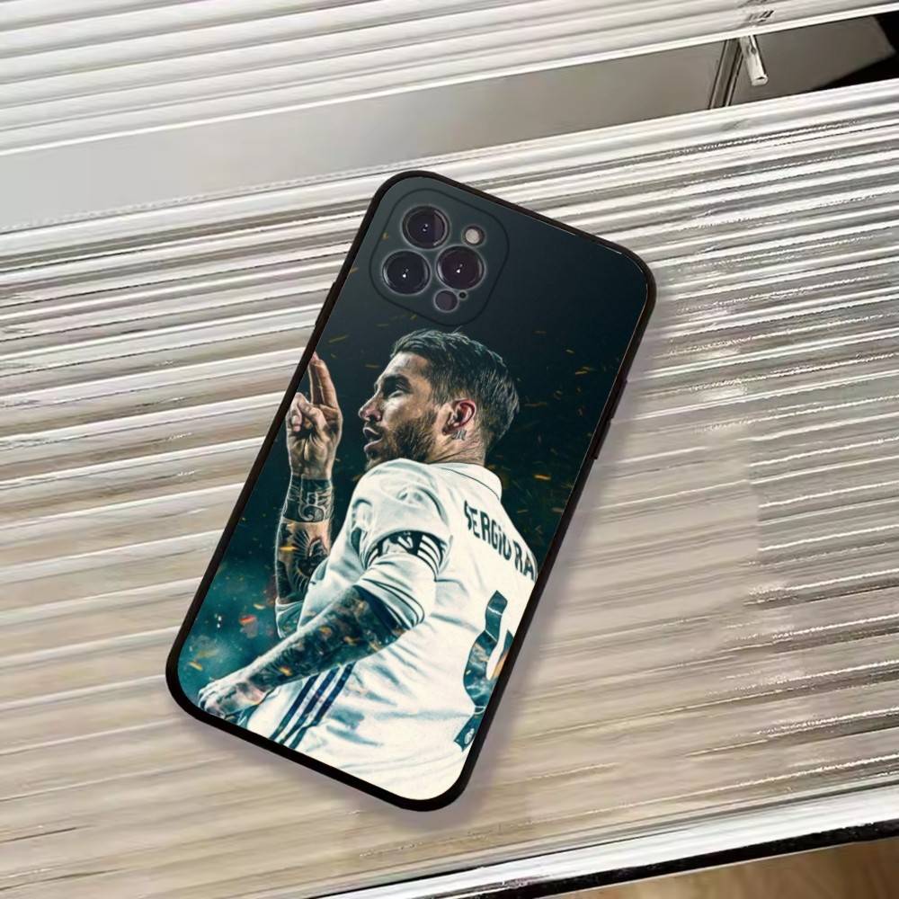Футбольная поддержка S-Серхио Рамос Чехол для телефона для iPhone 17,16,15,14,13,12,11 Plus,Pro Max,XS,Мягкий силиконовый черный чехол