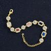 Hip Hop Necklace Vintage Color Zircon Geometric Sugar Cube Bracelet Temperament