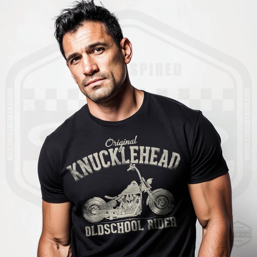 Мужская футболка HD Knucklehead Классическое фанатское искусство для поклонников мотоциклов