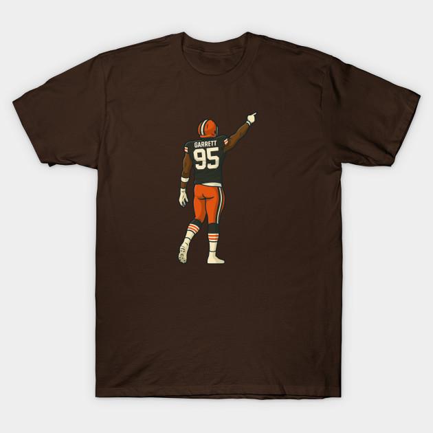 Men Black Print T-shirt Myles Garrett Celebration No-Cut Transfer Paper Print Cotton Tshirt
