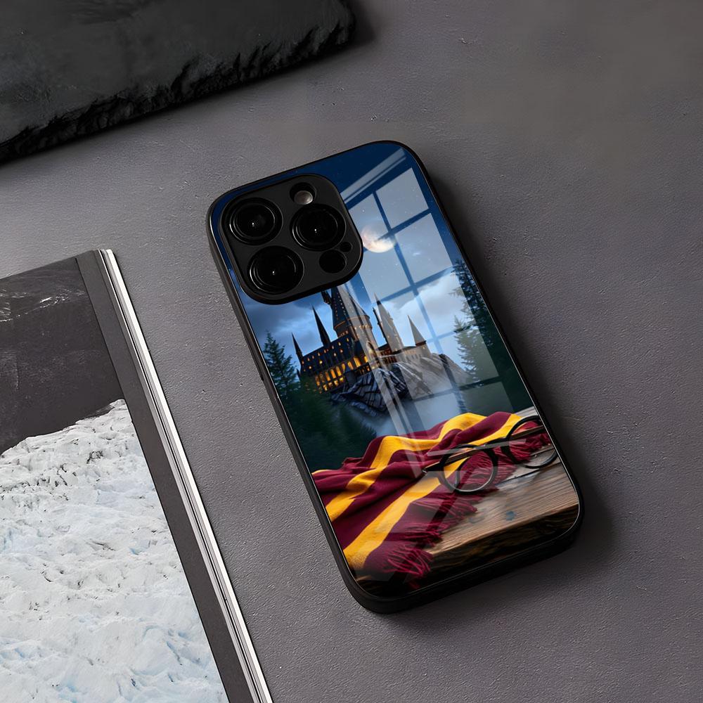 H-Harry P-Potters-S Magci Castle Phone Case For IPhone 17 Air 16 E Pro Max 15 14 13 Mini 12 Pro 11 Max Plus Black Glass Cover