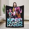 Huntrix Blanket Cover Coral Fleece Plush Kpop Demon Hunters Lightweight Throw Blankets for Home Couch Bedspread