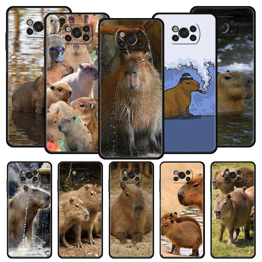 Cute Capybara For Xiaomi Poco X5 Pro Phone Case For Poco X4 X3 NFC F5 Pro F4 F3 GT M5 M4 Pro 5G M3 C51 C50 C55 Silicone Cover