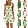Women's Casual Summer Loose Fitting Sleeveless Skirt Print Slip Dress