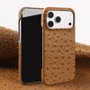 Ostrich Genuine Leather Case for Iphone 17 16 Pro Max 15pro 14 Plus 13 Mini 12 11 XR Luxury Real Cowhide Back Cover Coque Shell 5