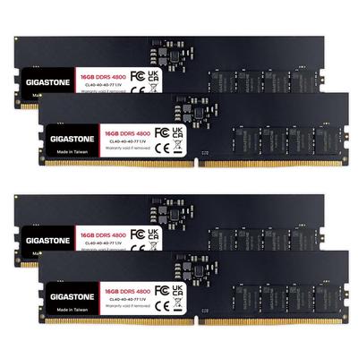 GIGASTONE 16 ГБ x 4 DDR5 4800 МГц CL UDIMM Небуферизованный модуль памяти для апгрейда настольных ПК (Комплект 64 ГБ) PC5-38400 40-40-40-77 1.1V 288-pin Non-ECC