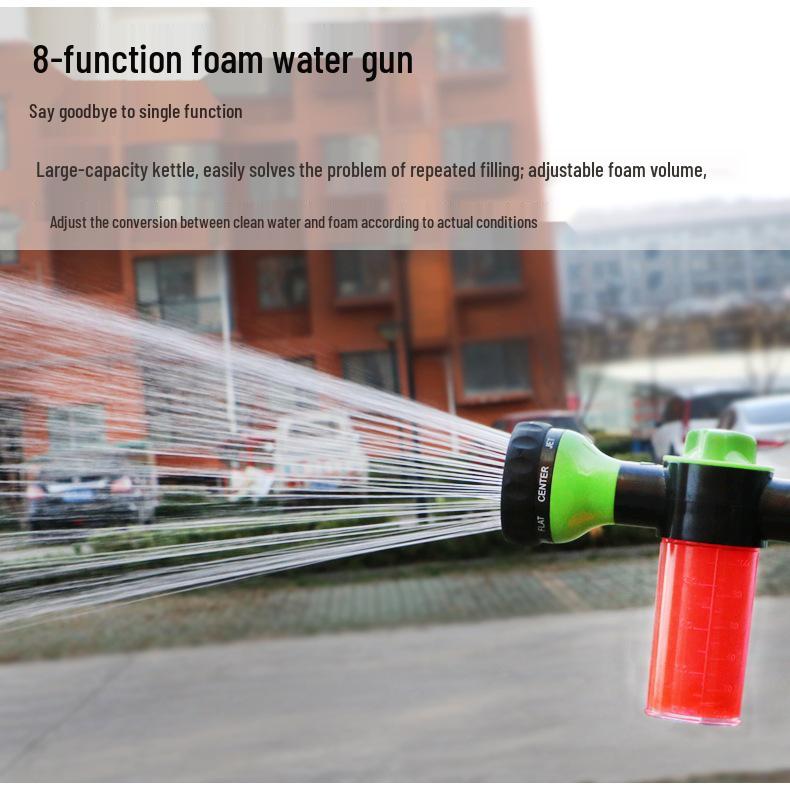 8-in-1 High-Pressure Car Washer with Foam Pot - Household Car Wash Supplies In Stock
