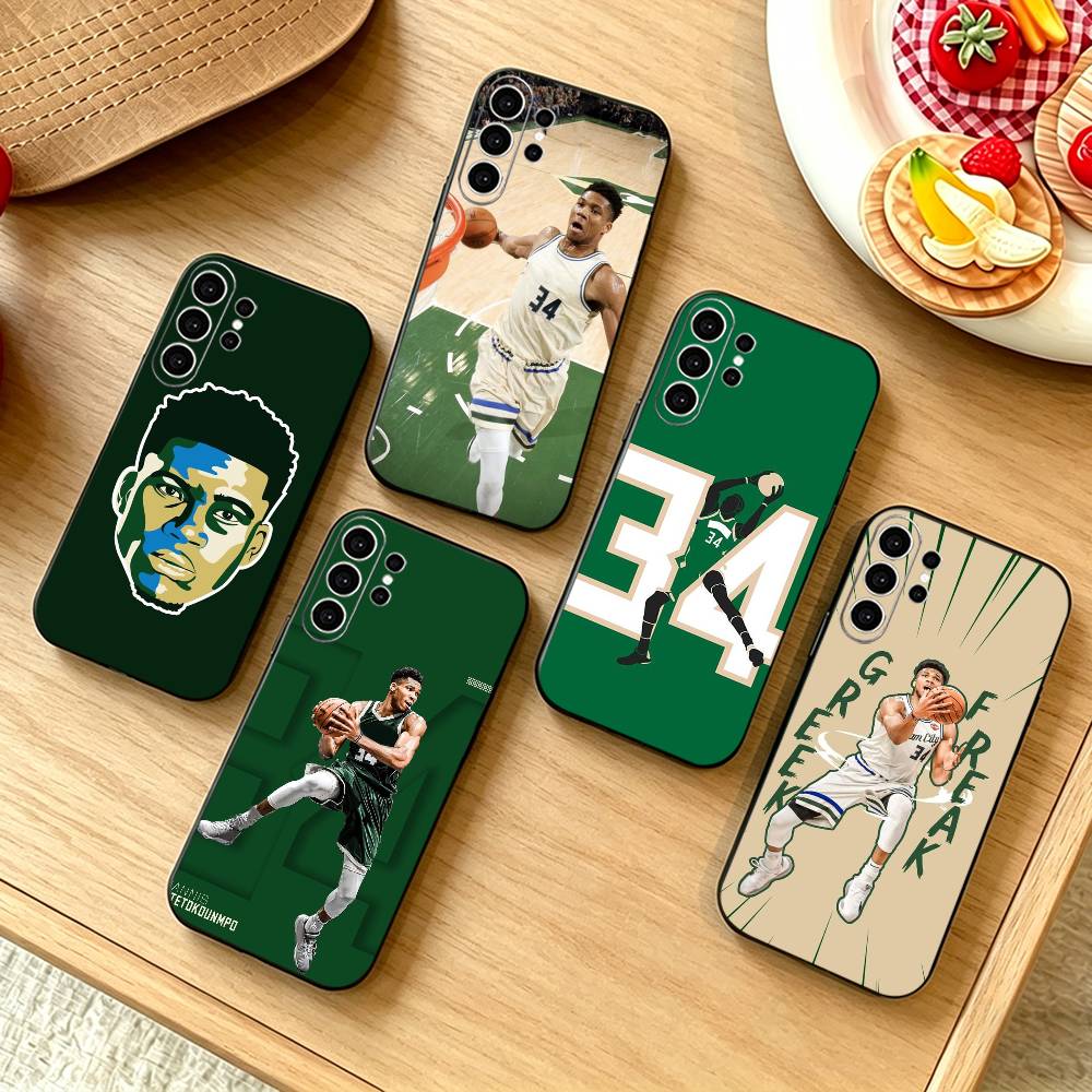 Чехол для телефона Giannis Antetokounmpo 34 для Samsung S25, S24, S21, S22, S23, S30, Ultra, S20, Plus, Fe, Note, 10, 9, 5G Черный