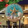 Starfish & Shell Hanging Ornament Acrylic Coastal-Themed Decor for Christmas Tree Home Party Beach Style Gift Idea