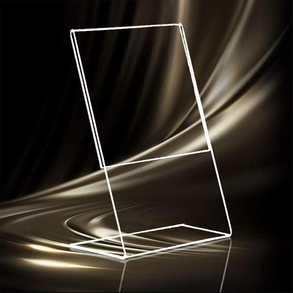 HESIN 10 шт. Акриловый держатель для табличек 3,5x5 Акриловый ценник для магазина L-образный Вертикальный Стойка с наклонной задней стенкой для объявлений, информации, меню, прайс-листа,