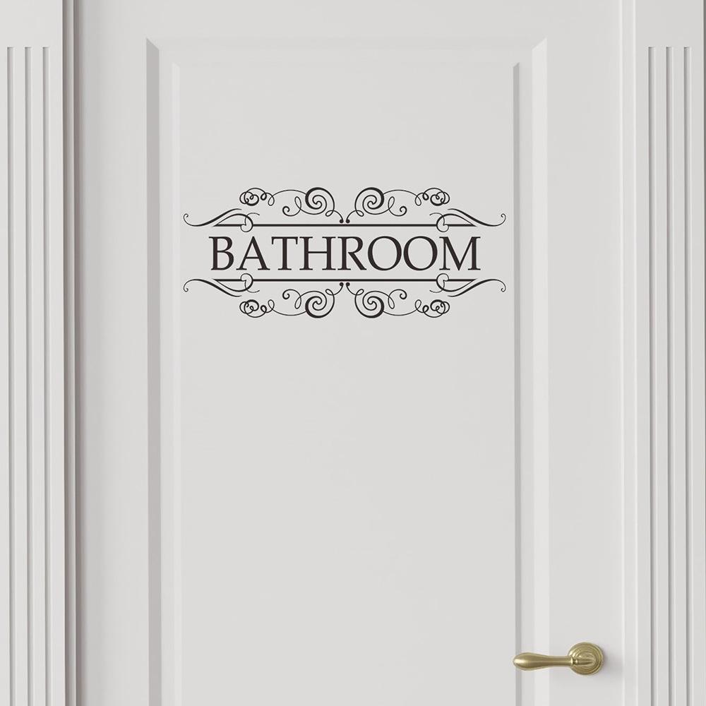 Английский слоган Наклейки на двери ванной и туалета для украшения дома Наклейки на стены