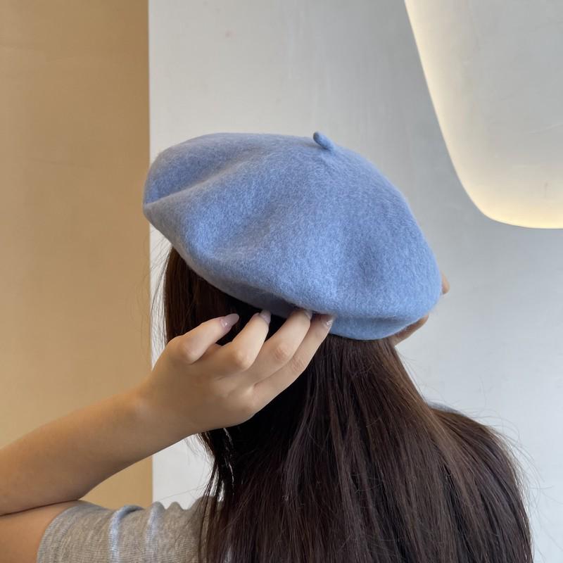 Берет из шерсти в корейском стиле Beilei: Универсальная шляпа художника на осень/зиму