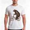 Bear On Bike Tshirt Summer Casual Cotton Tee Oversized Streetwear Tops Vintage Graphic Print Loose Fit Short Sleeve