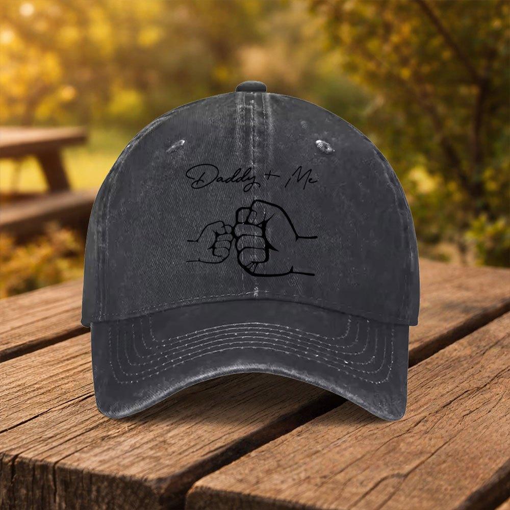 Daddy And Me Matching Fist Print Baseball Cap Unisex Fashion Duckbill Hat Suitable for Outdoor Sports Fitness Travel And Outin