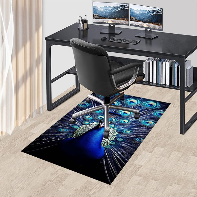 1PC peacock feathers Extra Large Non Slip Floor carpet, Office, family, bedroom, Studio Large Area Rug Indoor Rugs, Vibrant Colors