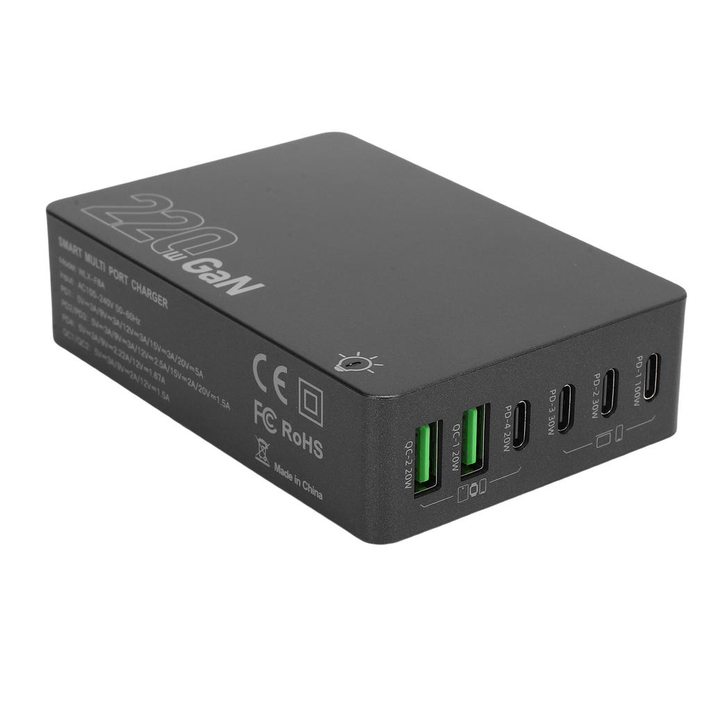 220 В USB C Быстрая Зарядная Станция GaN Высокоэффективный Портативный USB C Зарядный Хаб для PD 100 Вт Ноутбука EU Вилка