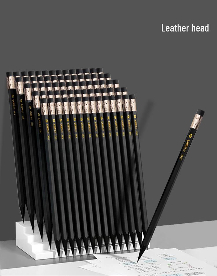 Premium Black Wood Hexagonal HB2B Pencil for Students and Office Writing & Drawing