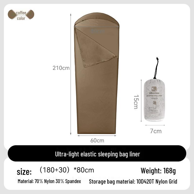 Hikeman Travel Sleeping Bag Liner: Lightweight, Portable, High Elasticity, Washable, Dirt-Proof for Camping and Hotels