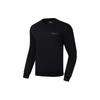 Fitness Series Solid Color Round Neck Pullover Sweatshirt Men Sweatshirt Black AWDTC83-1