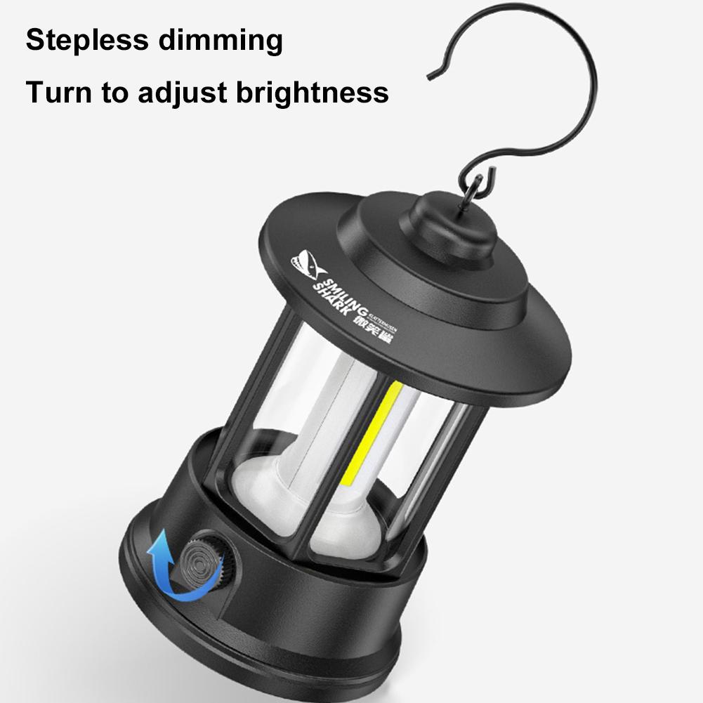 Portable Camping Lantern Rechargeable Retro Tent Light Waterproof COB Hanging Emergency Lamp For Outdoor Hiking Garden Fishing