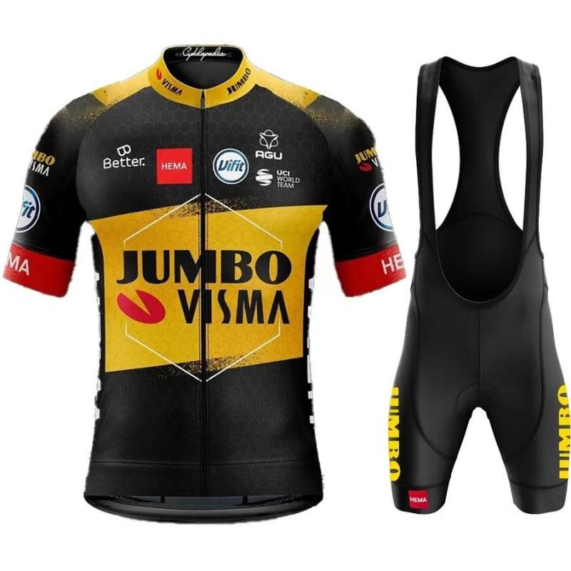 JUMBO Велосипедный Комплект Джерси Тур де Франс Мужской Женский С коротким рукавом Дорожный Велосипед Одежда Дышащий Быстросохнущий