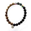 Stones and Minerals. Malachite Beads Bracelet from Congo + Multicolored Hematite + Black Onyx Made In France.