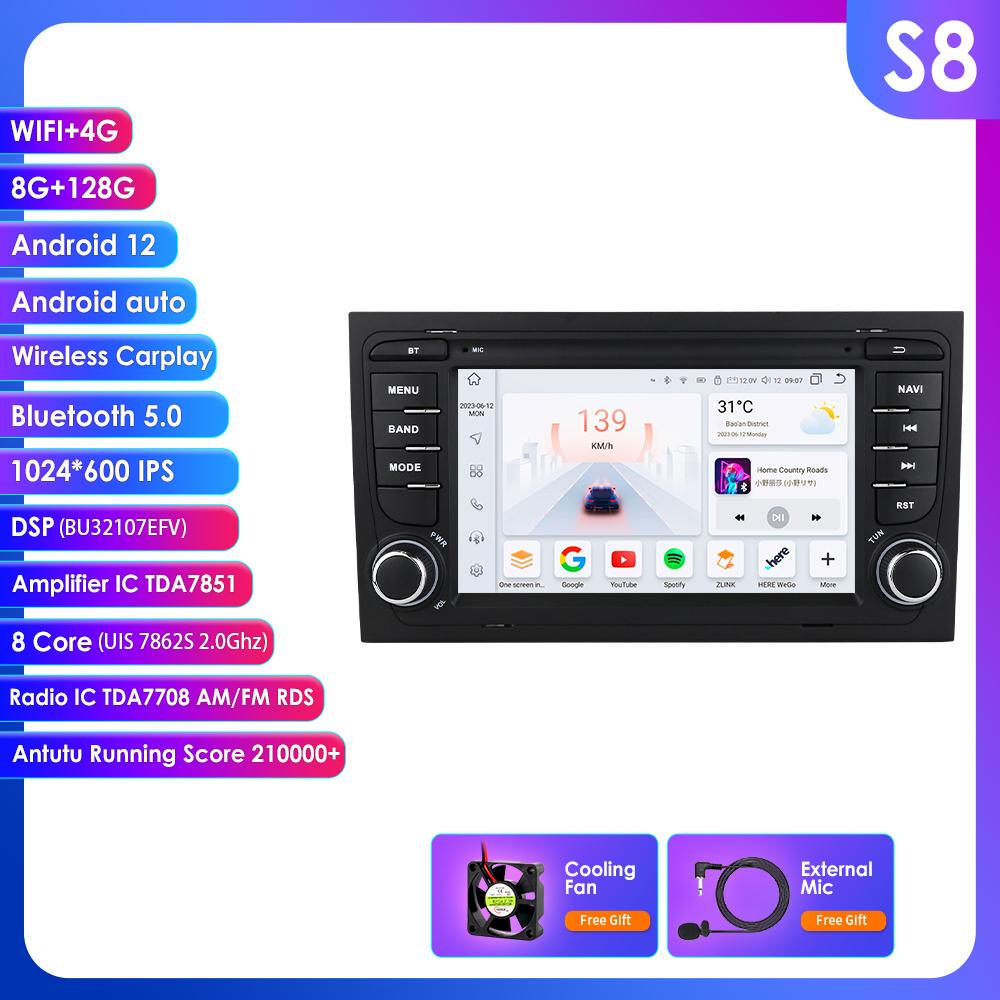 Hizpo 4G-LTE Carplay 7-дюймовый Android автомобильный радиоприемник GPS для A4 B9 B8 B7 B6 S4 RS4 SEAT Exeo Мультимедиа RDS 2din Автомагнитола Стерео Видео Интеллектуальная навигация