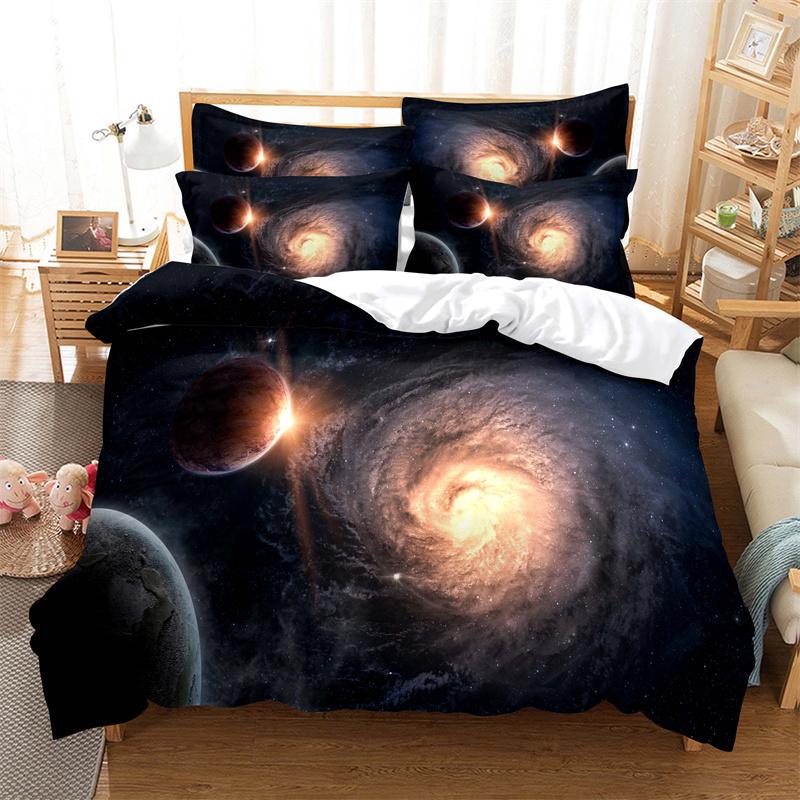 Комплект постельного белья Starry Sky, пододеяльник Planet, 3D постельное белье, модный дизайн, украшение, комплект постельного белья King, комплект двуспальной кровати, комплекты постельного белья