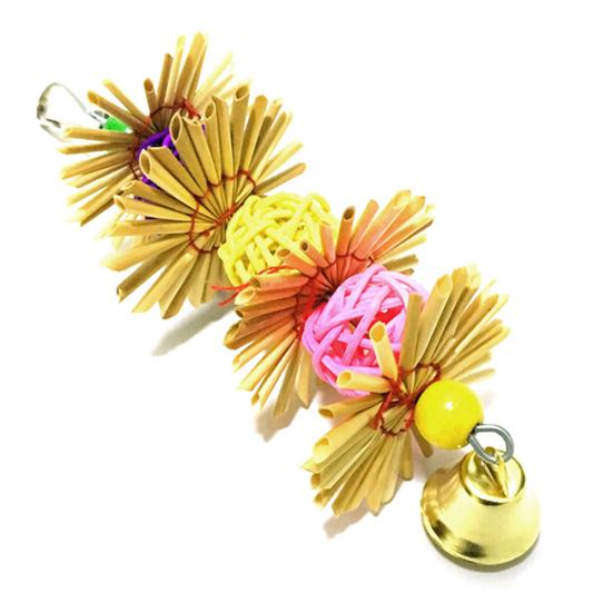 Питомец Птица Попугай Ротанг Мяч Колокольчик Качели Подвесные Лазание Клетка Декор Кусать Жевательная Игрушка