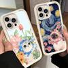 Чехол для телефона iPhone 17 Air 16E 15 16 Pro Max Милый Цветочный Платок Кот Чехол 14 Plus 13 12 Mini Мягкий Силиконовый Fundas