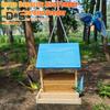 Hopper Bird Feeders Outdoor Wild Bird Feeder Large Hanging Wooden Bird Feeder for Cardinals Finches Blue Jays