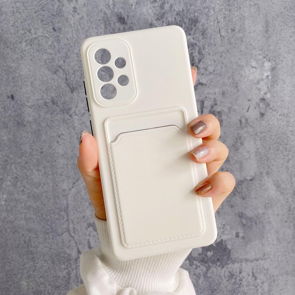 Silicone with Card Holder Phone Case for Samsung Galaxy A05S A05 A15 A25 A35 A55 A24 A34 A54 A14 A13 4G 5G Shockproof Cover