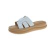 Breathable Woven Thick-soled Slippers Women's 2025 New Outer Wear Heightening Sandals Summer Ins Beach One-word Sandals