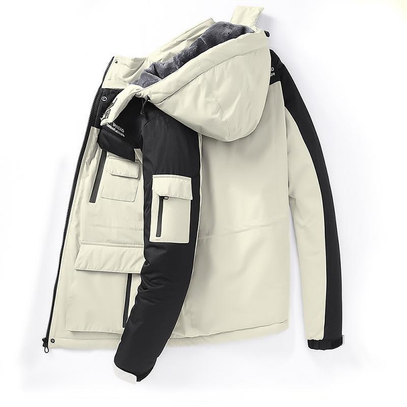 Winter Plus Velvet Thickening Couple Cotton -Padded Jacket Windproof Plus Size Warm Jacket