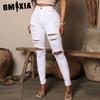 Black and White Stretch Ripped Jeans Women's Small Legs