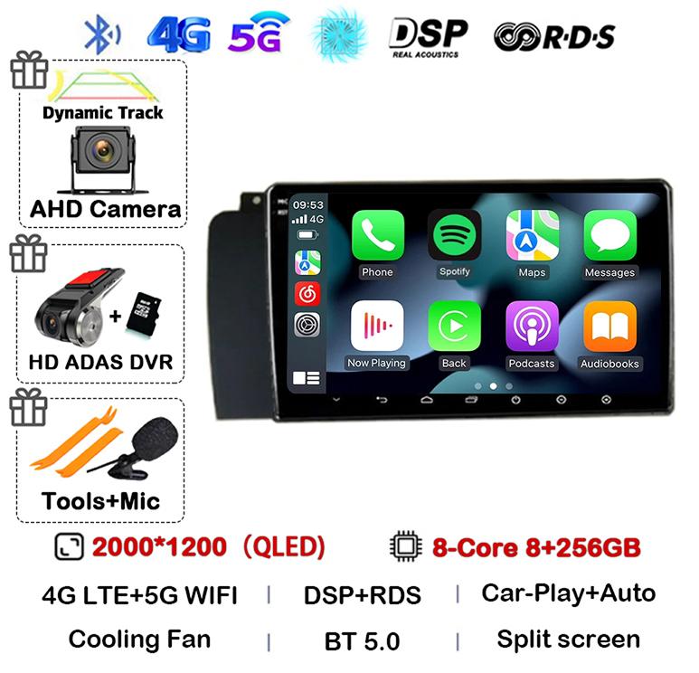 Android 14 Carplay Автомагнитола для Volvo XC70 V70 S60 2004-2009 GPS Мультимедиа Видео Плеер Навигация Стерео WIFI+4G Аудио