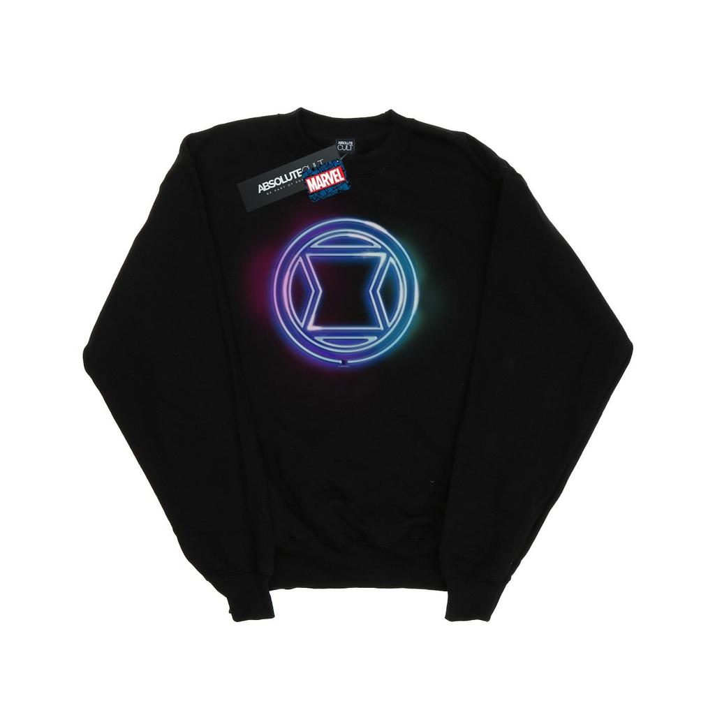 Marvel Mens Black Widow Neon Logo Sweatshirt