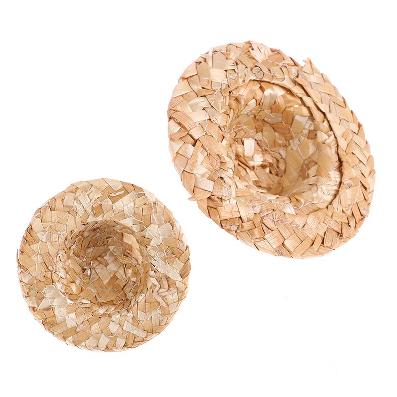 2 шт., ручная работа, маленькая соломенная шляпа, украшение для куклы, аксессуары для ювелирных изделий своими руками